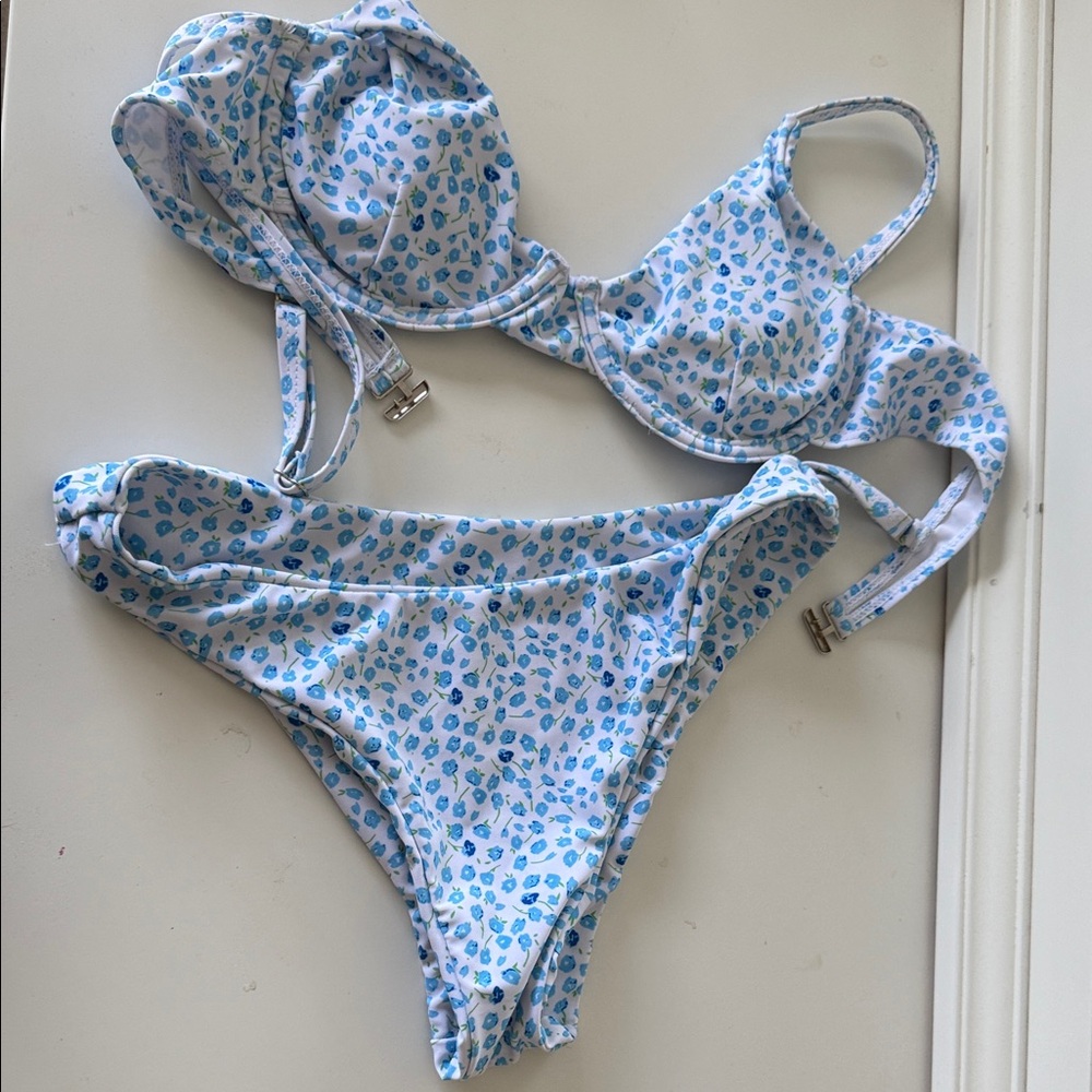 Blue Floral Bikini Set
